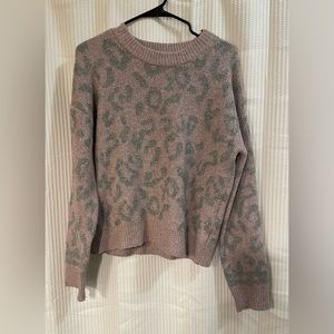 Lavender leopard print sweater